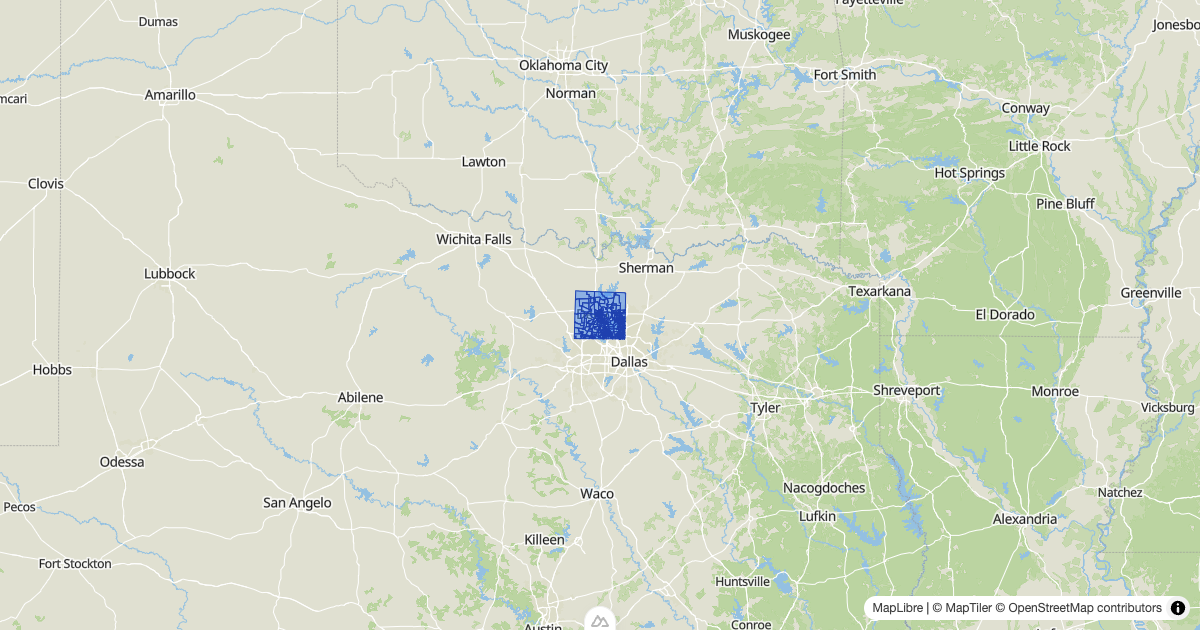 Map preview of 48121_blockGroups_2021