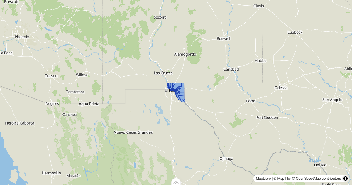 Map preview of el paso_48141_tracts_2021_population