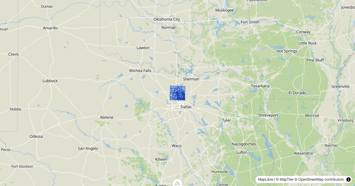 Map preview of denton_48121_tracts_2021_population