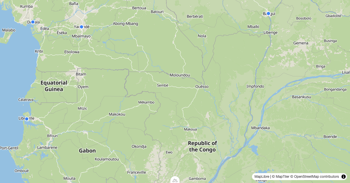 Map preview of african_cities