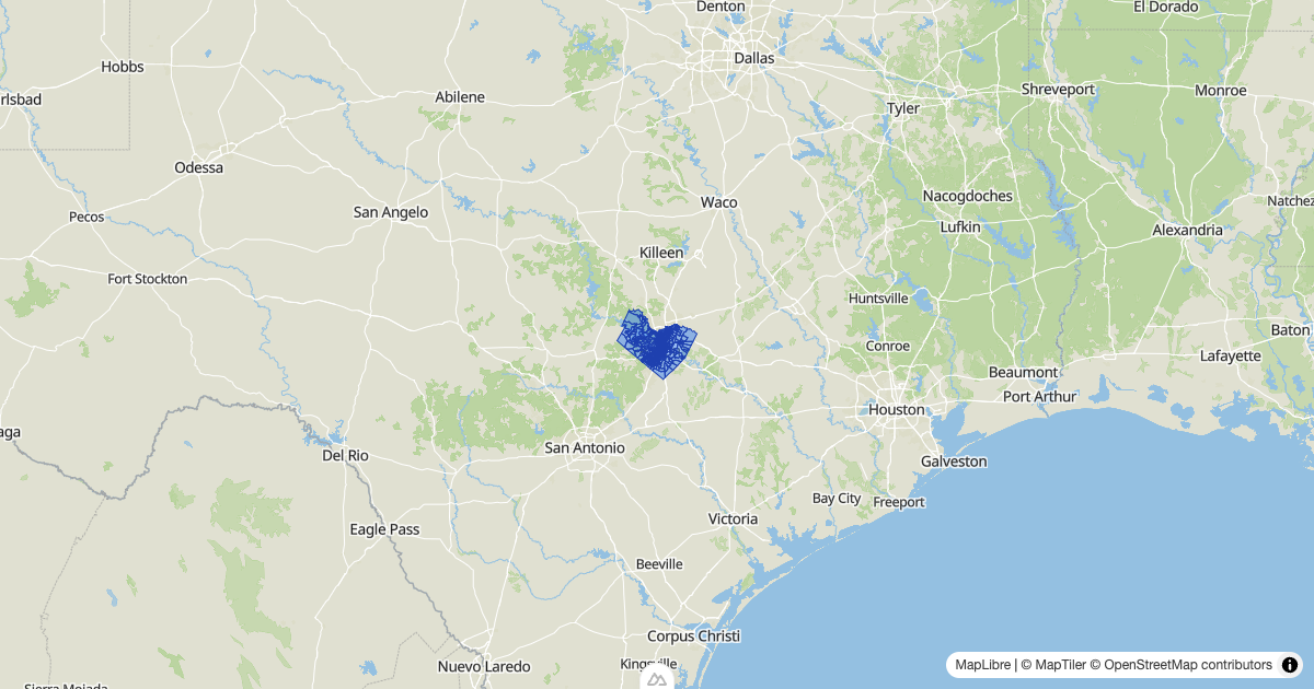 Map preview of 48453_blockGroups_2021