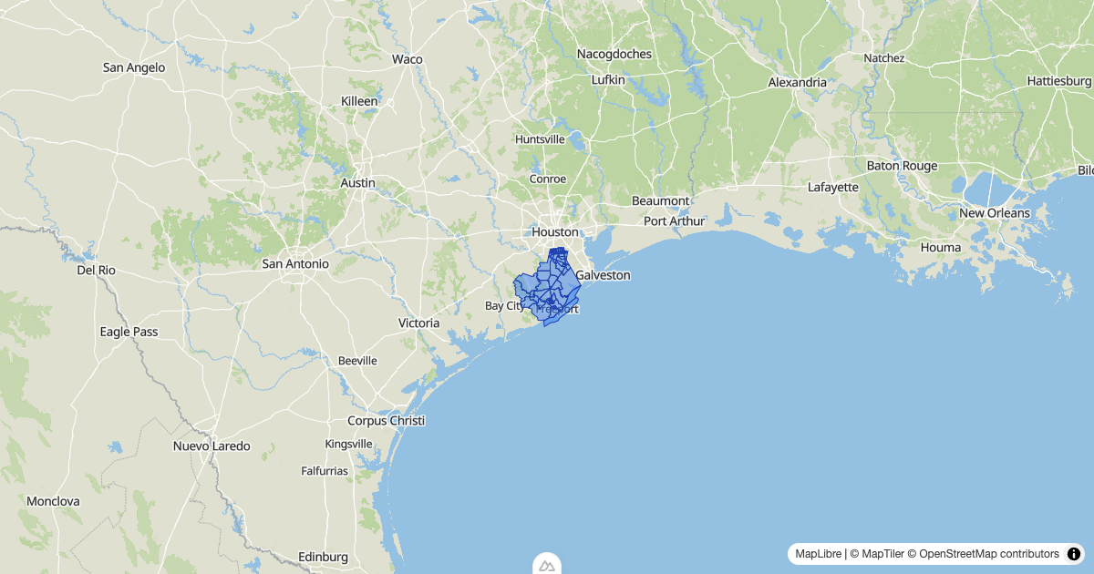 Map preview of brazoria_48039_tracts_2021_population