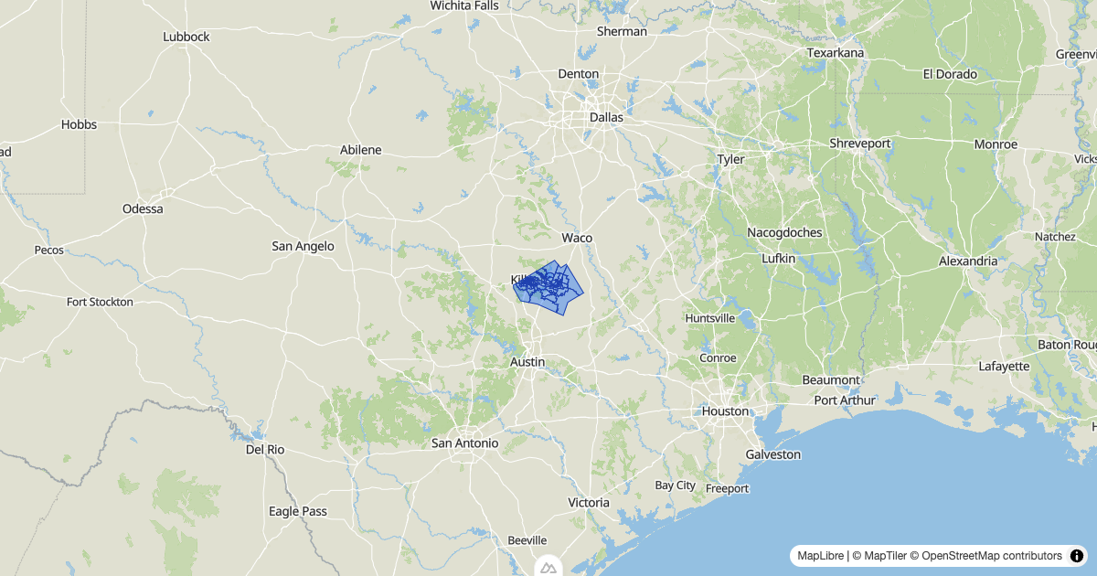Map preview of bell_48027_tracts_2021_population